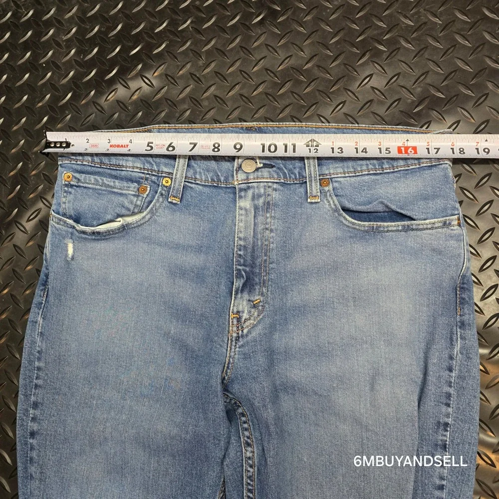 Levis 511 Slim Fit Mens Jeans 36x32 Blue Distressed Ripped‎ Denim 04511-4907